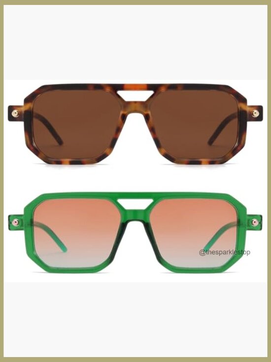 Retro Aviator Sunglasses Plastic Frame UV400 Protection Unisex main image 4